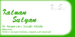 kalman sulyan business card